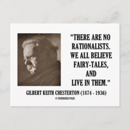 G.K. Chesterton No Rationalist alla tror citat Vykort