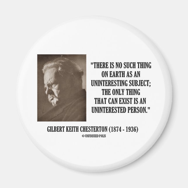 G.K. Chesterton Ointressant Subjekt ointresserad Magnet (Framsidan)