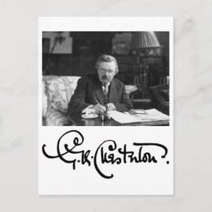 G.K. Chesterton på jobbet Vykort