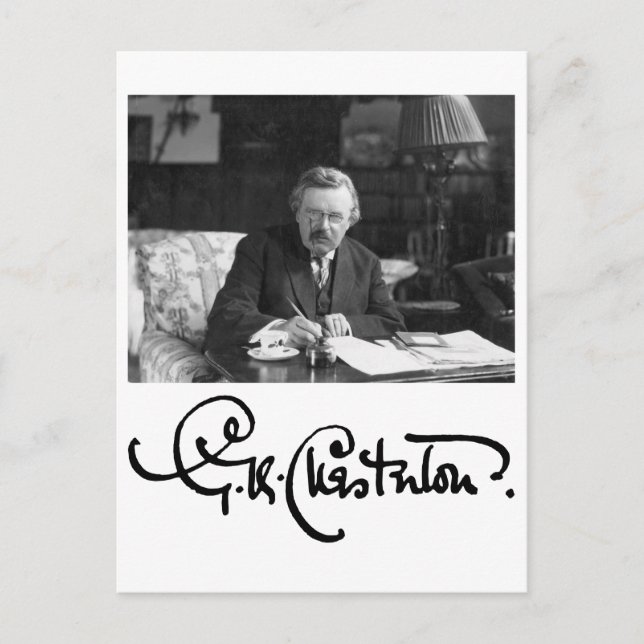 G.K. Chesterton på jobbet Vykort (Framsida)