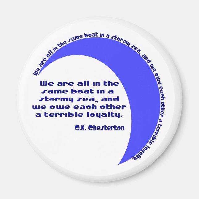 G. K. Chesterton Stormigt hav Magnet (Framsidan)
