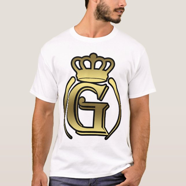 G krona Alphabet stil T-Shirt (Framsida)