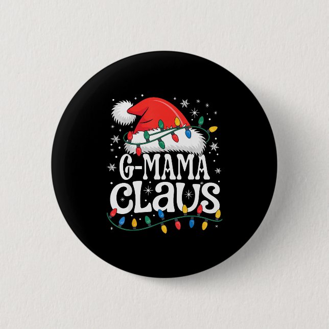 G-mama Claus Funny Xmas Christmas Grandma Holiday  Knapp (Framsida)