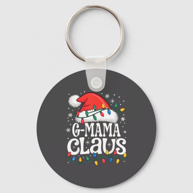 G-mama Claus Funny Xmas Christmas Grandma Holiday  Nyckelring (Framsida)