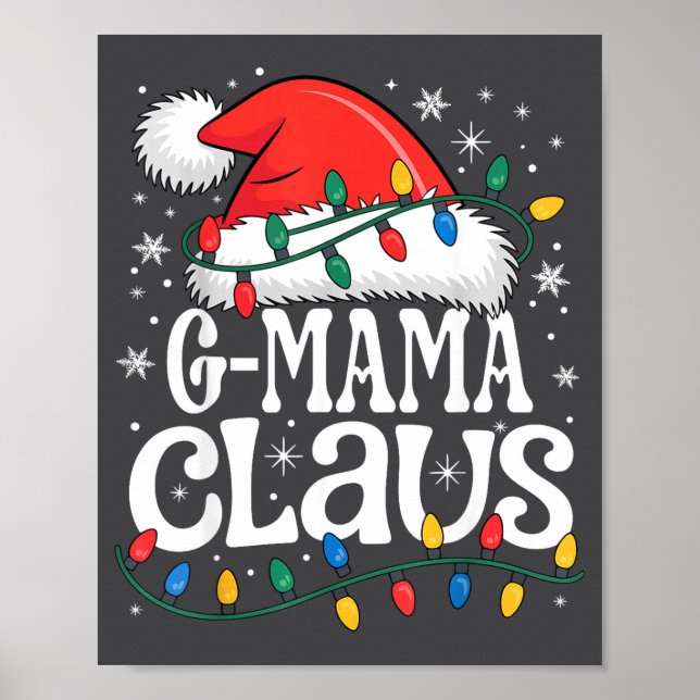 G-mama Claus Funny Xmas Christmas Grandma Holiday  Poster (Framsidan)