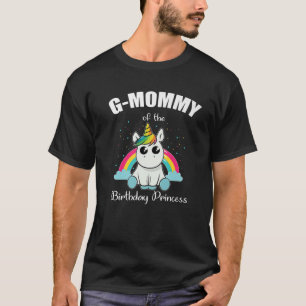 G-Mamma av födelsedagsprinsessan Unicorn Cute T Shirt