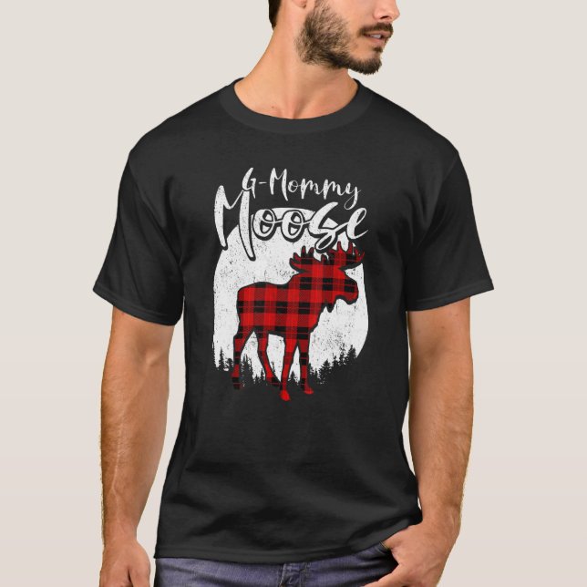 G Mamma Moose Red Play Buffalo Matching Family Pa T Shirt (Framsida)