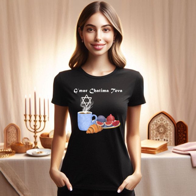 G’mar Chatima Tova Kaffe, Pomegranater, Fikon T Shirt (Skapare uppladdad)
