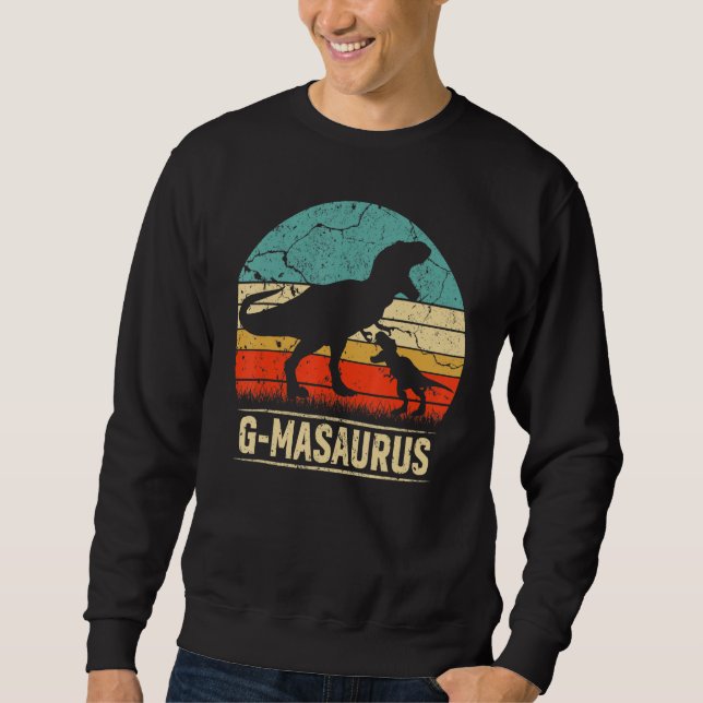 G Masaurus T Rex Dinosaur G Morsa Saurus Family Ma Lång Ärmad Tröja (Framsida)