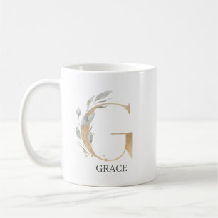 G Monogram-Blommigtens Personlig Kaffemugg