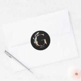 G Monogram-Blommigtens Personlig Runt Klistermärke