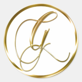 G Monogram faux Guld kuvert eller försegling Runt Klistermärke