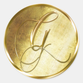 G Monogram Faux Guld-kuvertförslutningsfästen Runt Klistermärke