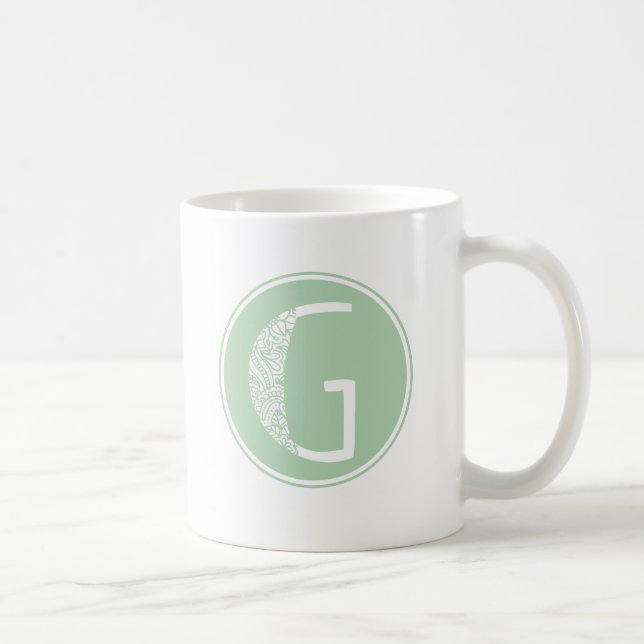G Monogram för initial Blommigt Kaffemugg (Höger)