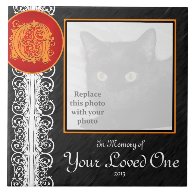 G Monogram "In Memory of Your Loved One"-panel Kakelplatta (Framsidan)