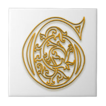G Monogram "Irish Guld" Ceramic Tile