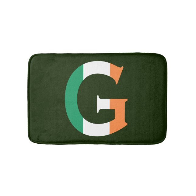 G Monogram överlagt om iriska Flagga Badrumsmatta (Framsidan)