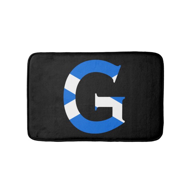 G Monogram överlagt om skotsk Flagga Badrumsmatta (Framsidan)