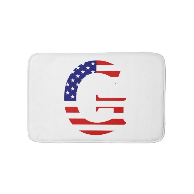 G Monogram täckt över USA flagga Badrumsmatta (Framsidan)