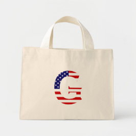 G Monogram täckt över USA flagga Mini Tygkasse