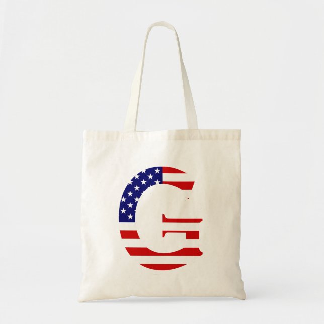 G Monogram täckt över USA flagga Tygkasse (Framsidan)