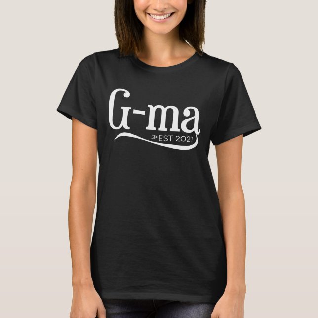 G-Morsa Definition Grandma funny Gma to be Est 202 T Shirt (Framsida)