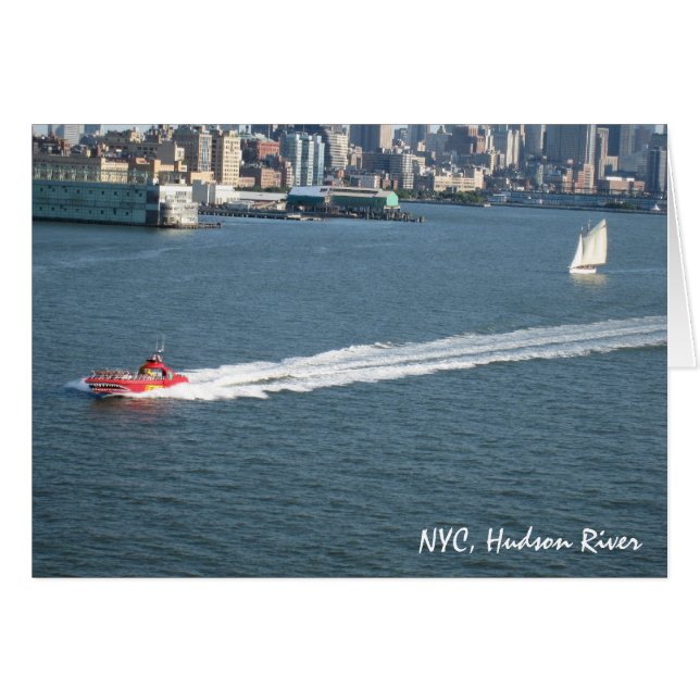 g/nc Artisanware reser NYC Hudson River Hälsningskort (Framsidan Horizontal)