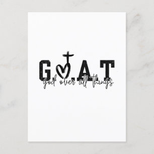 G.O.A.T Gud Över Alla Ting Kristna Jesus Meddelande Vykort