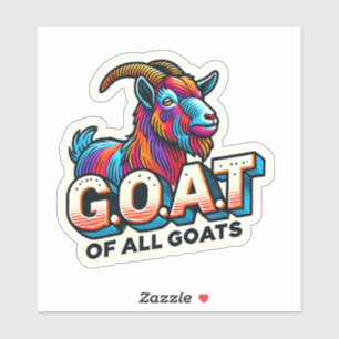 G.O.A.T. of all GOATS - Majestic Colorful Goat Klistermärken