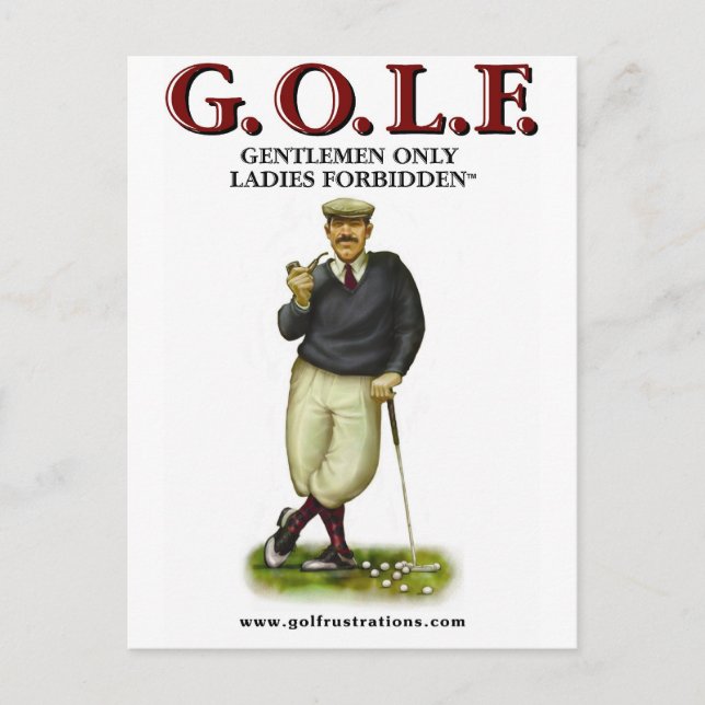 G.O.L.F. ENDAST DAM FORBIDDEN VYKORT (Framsida)