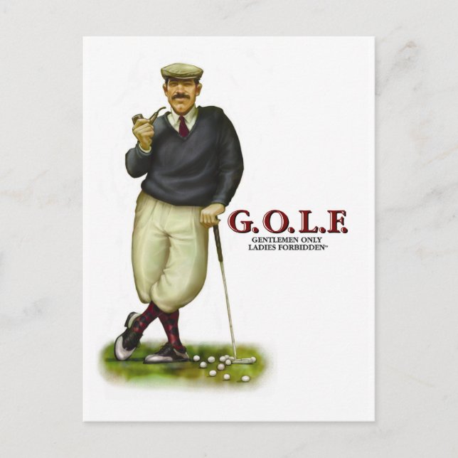 G.O.L.F. ENDAST DAM FORBIDDEN VYKORT (Framsida)