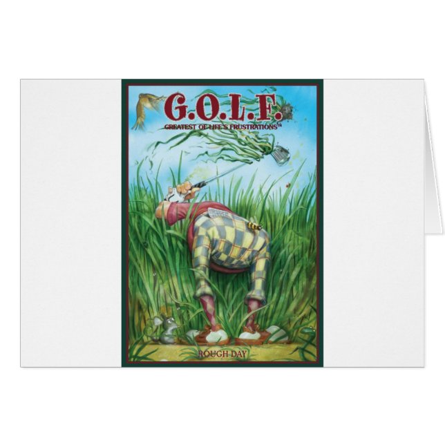 G.O.L.F-STÖRSTA AV LIV FRUSTRATIONER HÄLSNINGSKORT (Framsidan Horizontal)