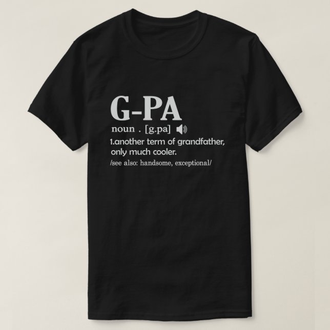 G-pa Definition funny Betydelse Coola Grandpa Gift T Shirt (Design framsida)