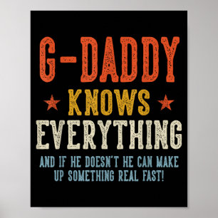 G-pappa vet allt fars dag retro poster