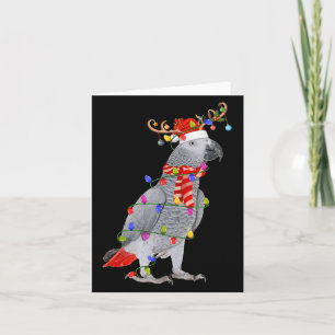 G Parrot Bird Ljus Reindeer Santa Hat Kort