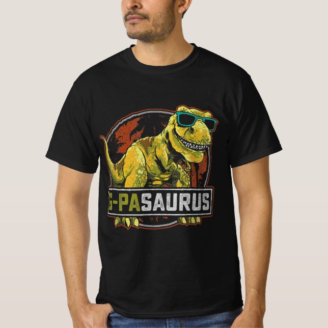 G-Pasaurus T Rex Dinosaur G-Pa Saurus Family Match Shirt (Framsida)