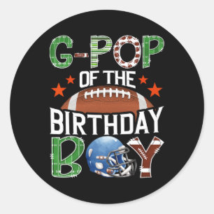 G-pop of the Birthday Boy Football 1:a året ned B Runt Klistermärke
