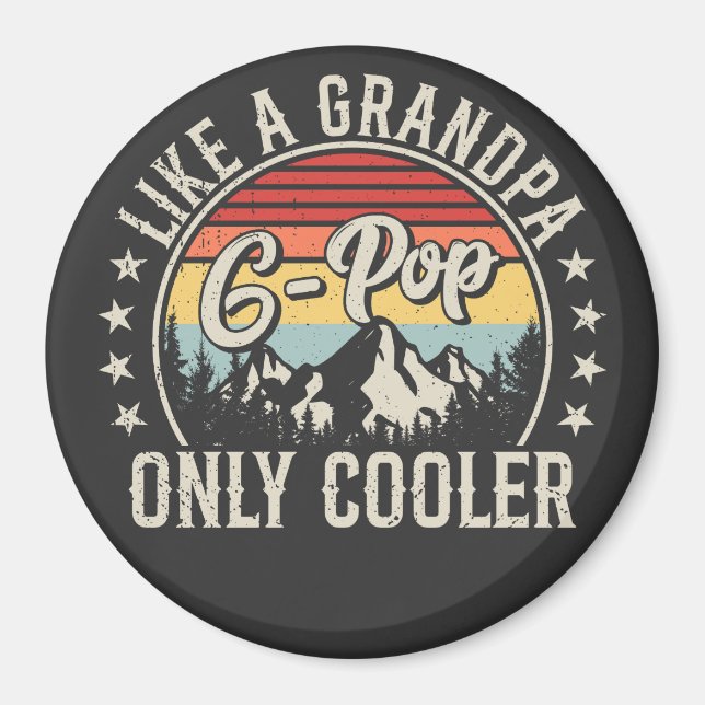 G-Pop som en retro-cirkel med enbart en morfar Magnet (Framsidan)