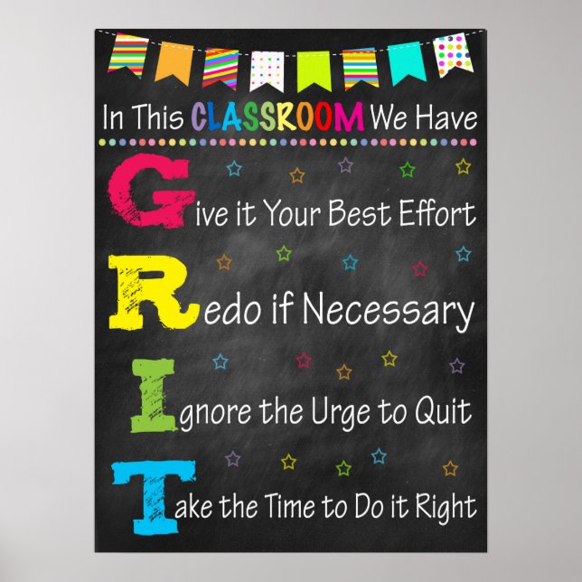 G.R.I.T. Acronym Poster - Growth Mindset (Framsidan)