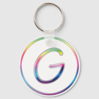 G Rainbow Monogram Keychain Nyckelring