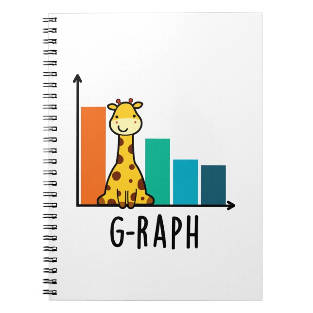 G-raph Funny Giraffe Graph Pun Anteckningsbok (Framsidan)