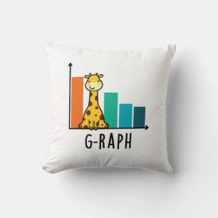 G-raph Funny Giraffe Graph Pun Kudde