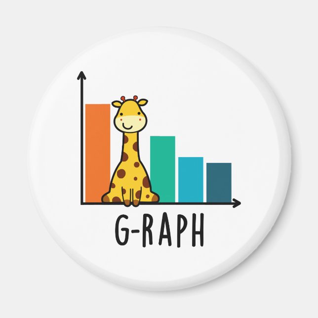 G-raph Funny Giraffe Graph Pun Magnet (Framsidan)