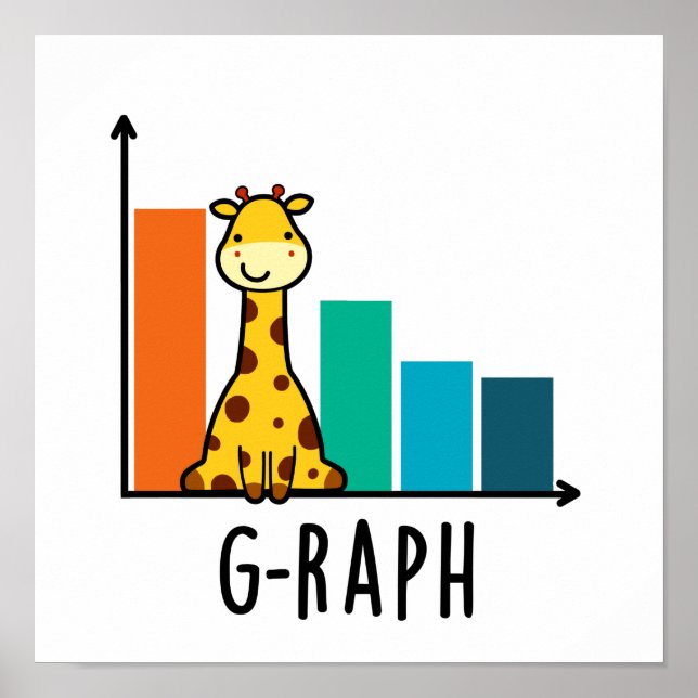 G-raph Funny Giraffe Graph Pun Poster (Framsidan)