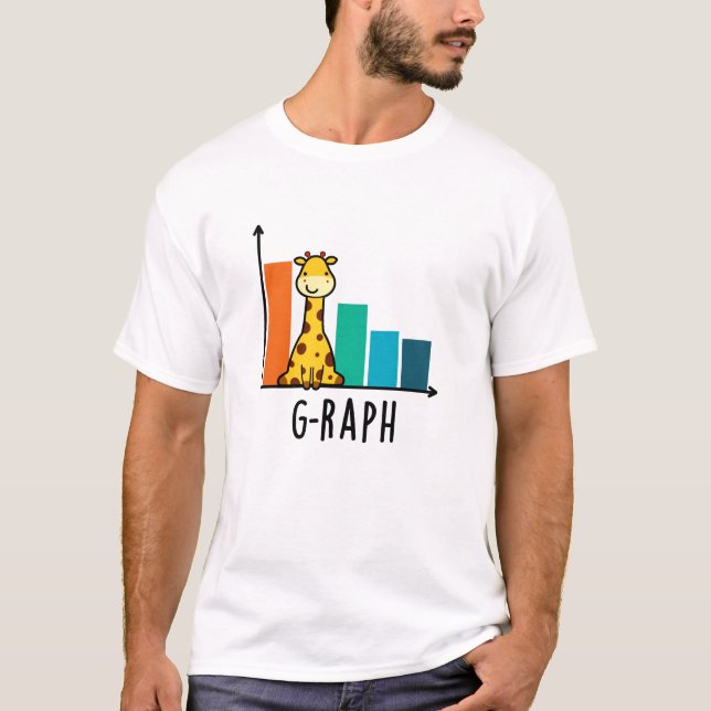 G-raph Funny Giraffe Graph Pun T Shirt (Framsida)