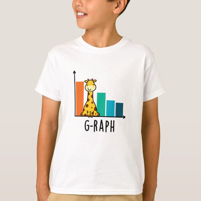 G-raph Funny Giraffe Graph Pun T Shirt (Framsida)