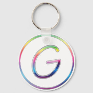 G-regnbågeMonogram Keychain Nyckelring