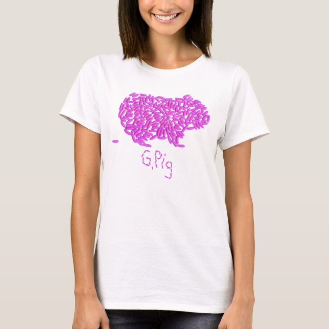 G. RosaT-tröja för gris w/Single Poopie Tee Shirt (Framsida)
