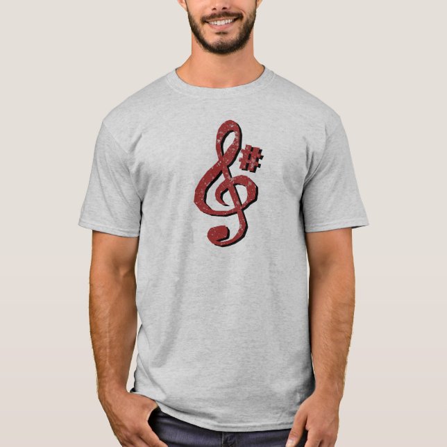 G Sharp Musiknot T-shirt (Framsida)