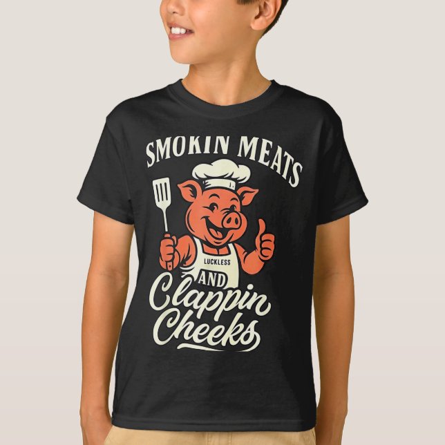 G Smokin Meats Clapn Cheeks  T Shirt (Framsida)